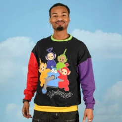 Teletubbies Drop Sleeve Colour Block Sweater - Cakeworthy -HELL BUNNY SHOP 11 800x 754fdb0b 7632 48b1 90a9 4afdad98a659