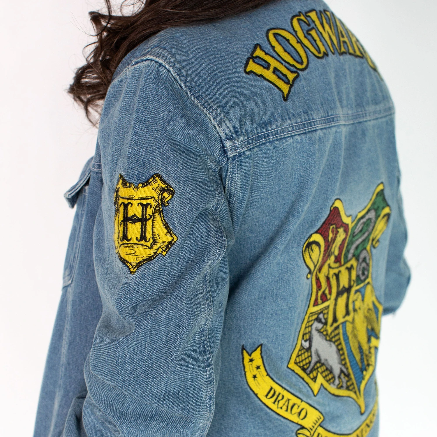 Harry Potter Hogwarts Denim Jacket - Cakeworthy 6 Harry Potter Hogwarts Denim Jacket - Cakeworthy - Image 4