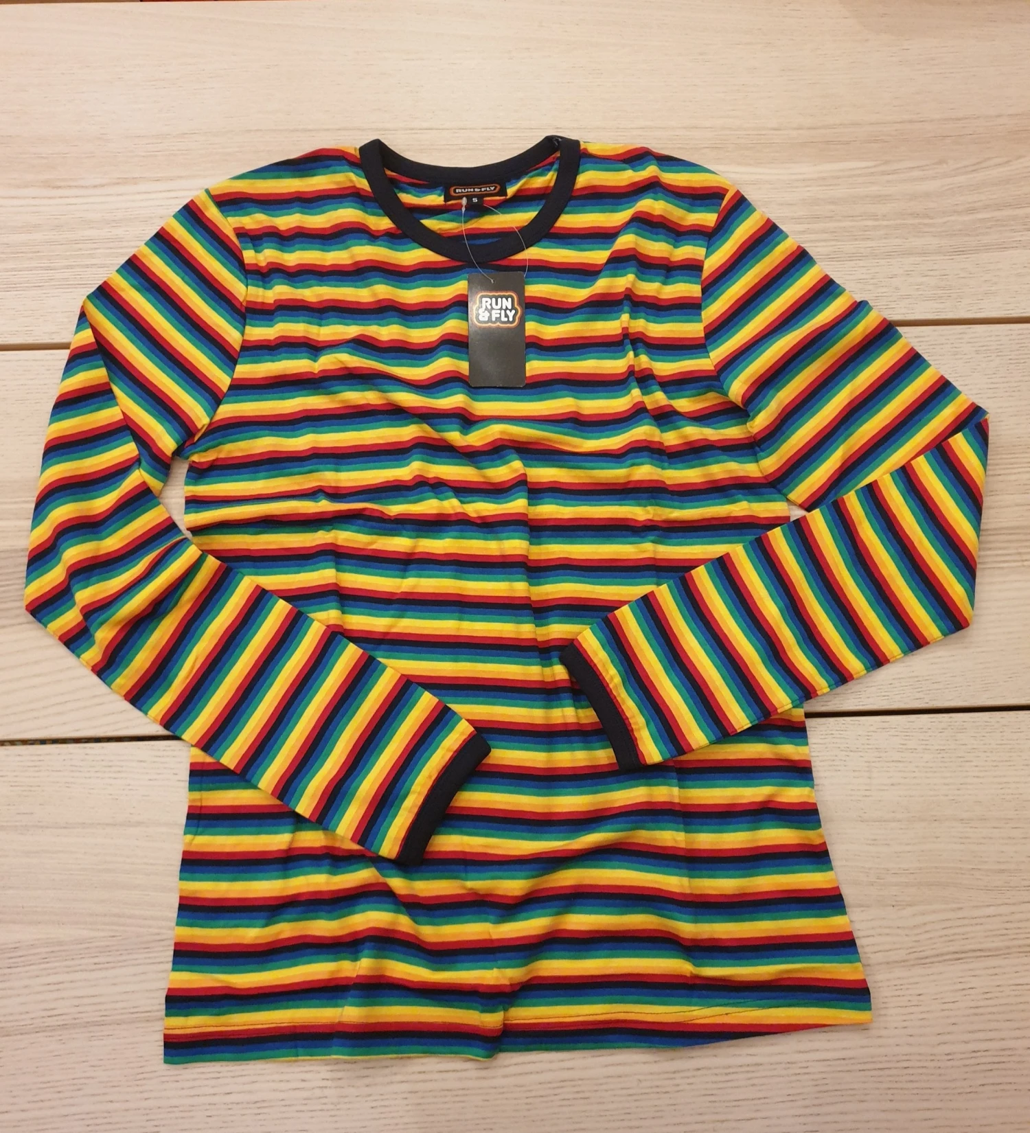 Long Sleeved Rainbow Brights Striped T-Shirt - Run & Fly 4 Long Sleeved Rainbow Brights Striped T-Shirt - Run & Fly - Image 2