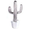 Silver Cactus Ornament - 30cm -HELL BUNNY SHOP 20x50cm large silver cactus present gift home office decoration ornament
