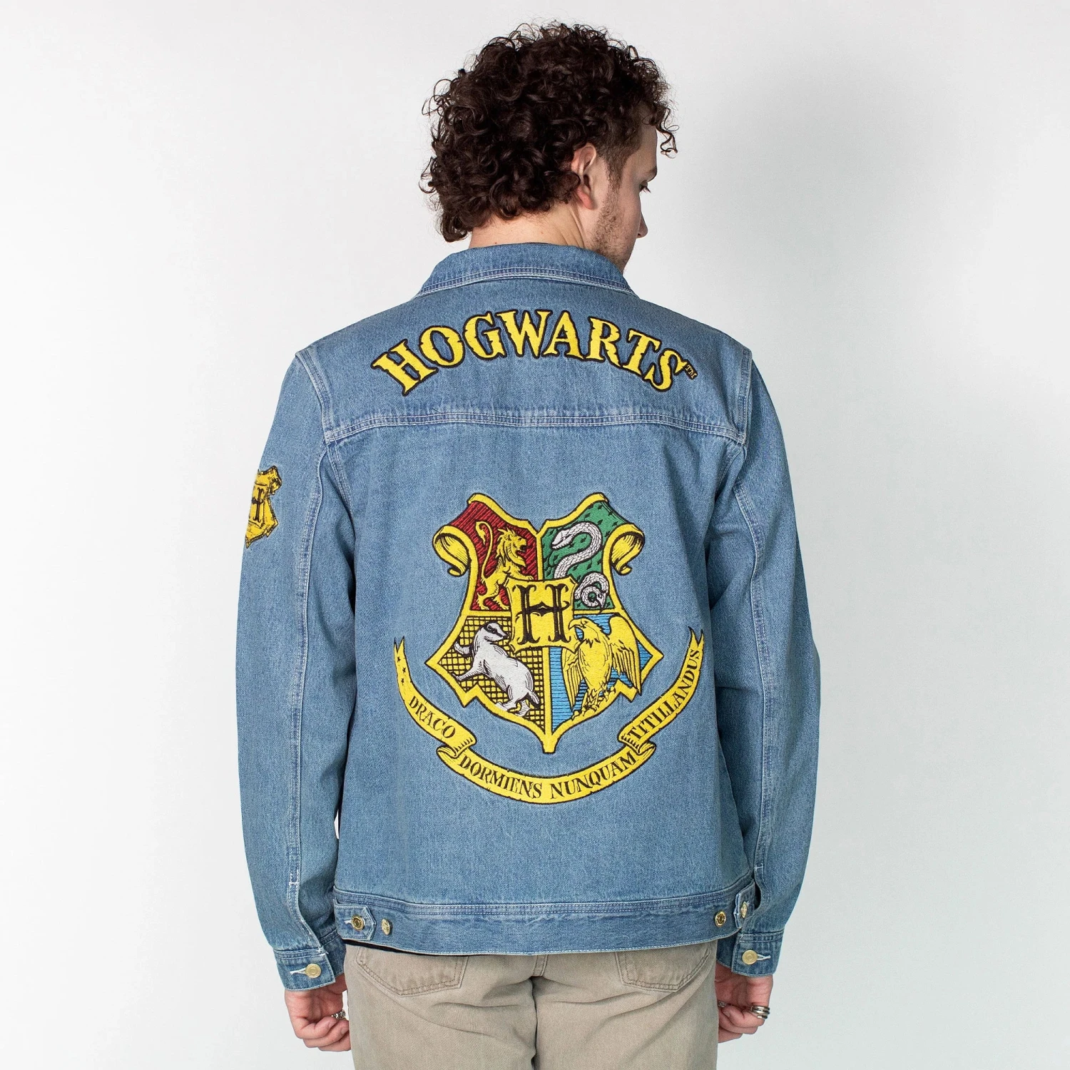 Harry Potter Hogwarts Denim Jacket - Cakeworthy 3 Harry Potter Hogwarts Denim Jacket - Cakeworthy