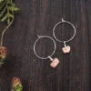 Sterling Silver Hoop & Rhodochrosite Semi Precious Stone Earrings - Xander Kostroma (Last Available) -HELL BUNNY SHOP 279932 47cd2ecb09241a