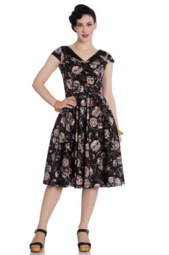 Idaho Black Sugar Skull 50's Dress - Hell Bunny (Last Available)