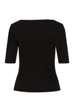 Philipa Black 3/4 Length Sleeved Top - Hell Bunny (Last Available) 7 Philipa Black 3/4 Length Sleeved Top - Hell Bunny (Last Available) -HELL BUNNY SHOP 6658 philippa top blk 12 1 1