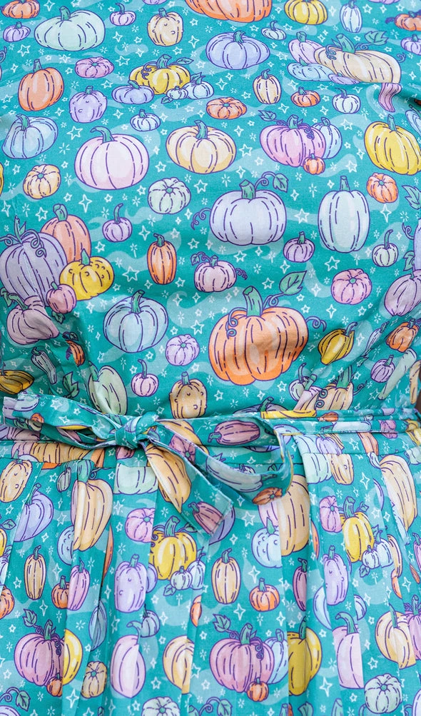 Halloween Pumpkin Patch Stretch Belted Tea Dress With Pockets - Run & Fly 6 Halloween Pumpkin Patch Stretch Belted Tea Dress With Pockets - Run & Fly - Image 4
