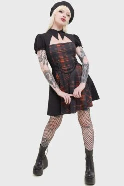 Amberic Tartan Dress - Killstar -HELL BUNNY SHOP AMBERIC DRESS W D