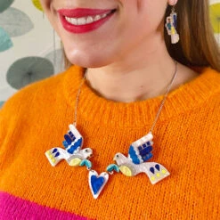 Peace & Love Drop Earrings - Erstwilder Modern Holiday (Last Available) -HELL BUNNY SHOP AS1NS01Peace LoveNecklaceMODEL