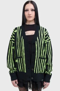 Beetlejuice Beetlejuice Beetlejuice Intarsia Cardigan- Killstar X Beetlejuice