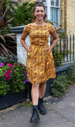 Orange Cactus Tea Dress - Run & Fly