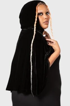 Caylley Velvet Cloak Cape - Killstar -HELL BUNNY SHOP CAYLLEY CLOAK PLUS W C