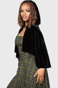 Caylley Velvet Cloak Cape - Killstar -HELL BUNNY SHOP CAYLLEY CLOAK W D