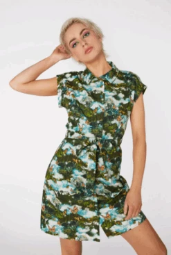Butterfly Scenic Cotton Shirt Dress - Dangerfield