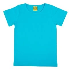 Children And Adult's Blue Organic Short Sleeved T-Shirt - Duns Sweden
