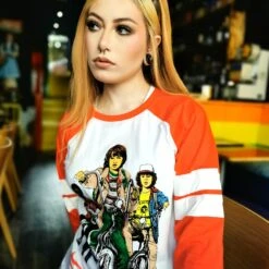 Stranger Things Mike, Dustin And Lucas Long Sleeve Raglan T-Shirt (Last Available)