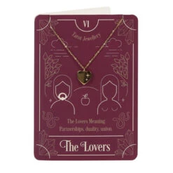 The Lovers Tarot Necklace On Greeting Card