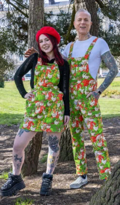The Mushroom Babes In The Geese Garden Stretch Twill Dungarees - Run & Fly 12 The Mushroom Babes In The Geese Garden Stretch Twill Dungarees - Run & Fly -HELL BUNNY SHOP GEESENEW11