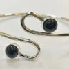 Black Agate Silver Plated Adjustable Serpentine Cuff Bangle (Last Available) 2 Black Agate Silver Plated Adjustable Serpentine Cuff Bangle (Last Available) -HELL BUNNY SHOP IMG 3236 2857 1687517436