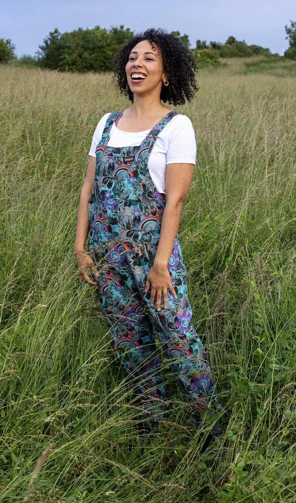 Grey Jurassic Dinosaur Twill Dungarees - Run & Fly (Last Available) 3 Grey Jurassic Dinosaur Twill Dungarees - Run & Fly (Last Available)