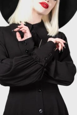 Kimaris Long Sleeve Dress - Killstar -HELL BUNNY SHOP KIMARIS LONG SLEEVE DRESS W C