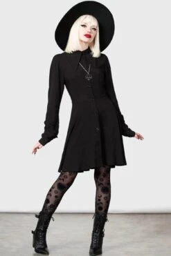 Kimaris Long Sleeve Dress - Killstar -HELL BUNNY SHOP KIMARIS LONG SLEEVE DRESS W D