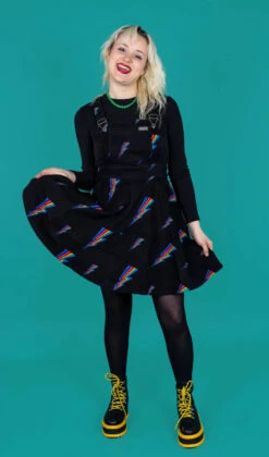 Black Lightning Bolt Flared Pinafore Dress - Run & Fly -HELL BUNNY SHOP LIGHTNING2 900x a370a753 4b14 4d68 83ee 0a009c6e335f