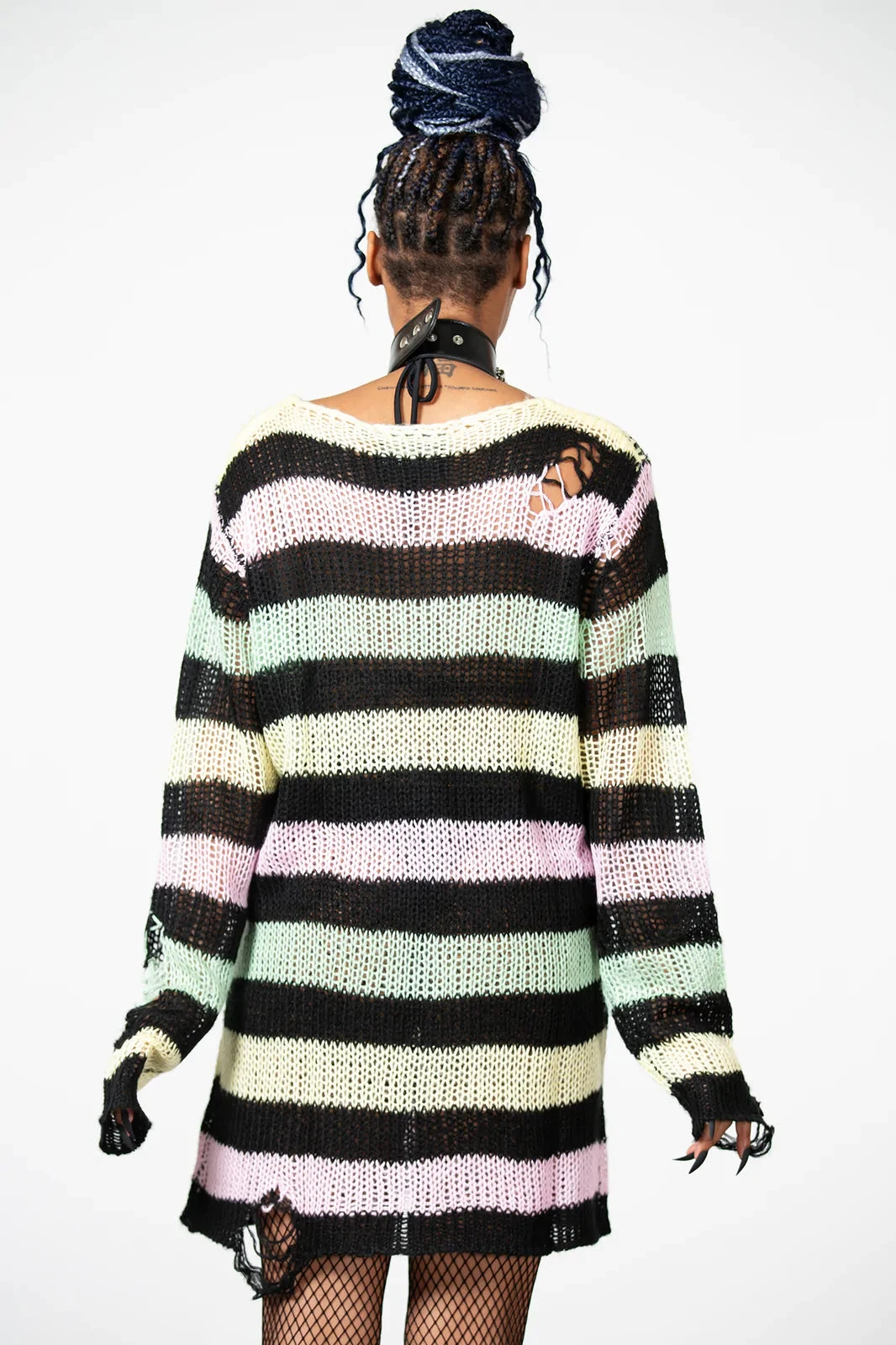 Liqorice Rainbow Pastel Knit Jumper - Killstar 6 Liqorice Rainbow Pastel Knit Jumper - Killstar - Image 4