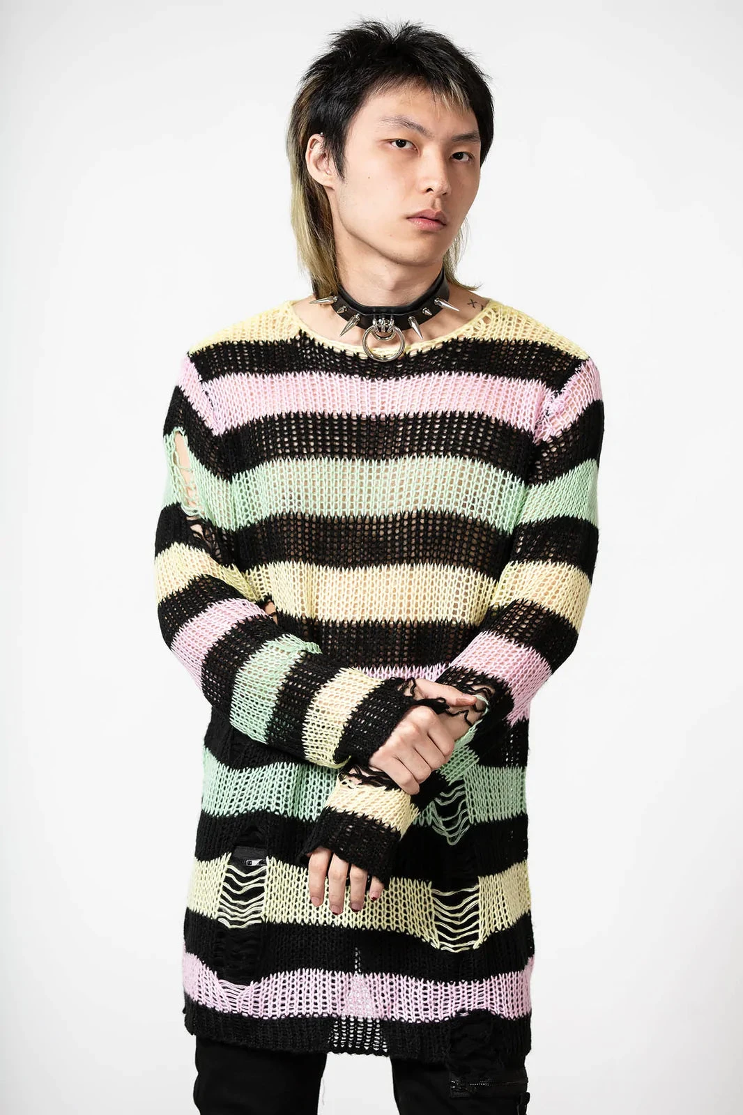 Liqorice Rainbow Pastel Knit Jumper - Killstar 4 Liqorice Rainbow Pastel Knit Jumper - Killstar - Image 2