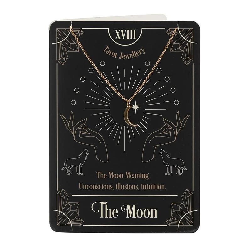 The Moon Tarot Necklace On Greeting Card 3 The Moon Tarot Necklace On Greeting Card