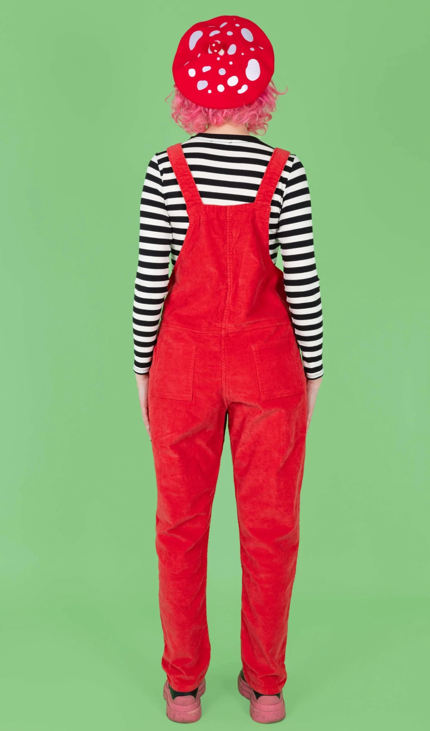 Red Stretch Corduroy Dungarees - Run & Fly 4 Red Stretch Corduroy Dungarees - Run & Fly - Image 2