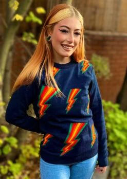 Navy Lightning Bolt Jumper - Run & Fly