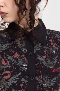 The Gremlins Are Coming - Killstar X Gremlins -HELL BUNNY SHOP THE GREMLINS ARE COMING SHIRT DRESS W C