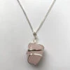 Rose Quartz Tumbled Stone Wire Wrap Pendant Necklace -HELL BUNNY SHOP VN 4402 TBD WWR PDT 3CM RSQ D 6423 1649856743