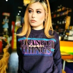 Stranger Things Retro Logo Women's Cropped Sweater