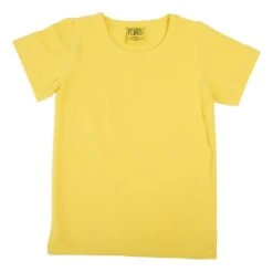 Children And Adult's Aspen Gold [Yellow] Organic Short Sleeved T-Shirt - Duns Sweden