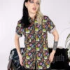Bewitched Short Sleeve Shirt - Run & Fly -HELL BUNNY SHOP bewitchedsbirt1 1