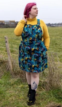 Blue/Black Jurassic World Dinosaur Pinafore - Run & Fly