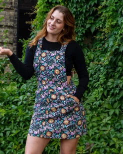 Boho Summer Stretch Twill Pinafore Dress - Run & Fly