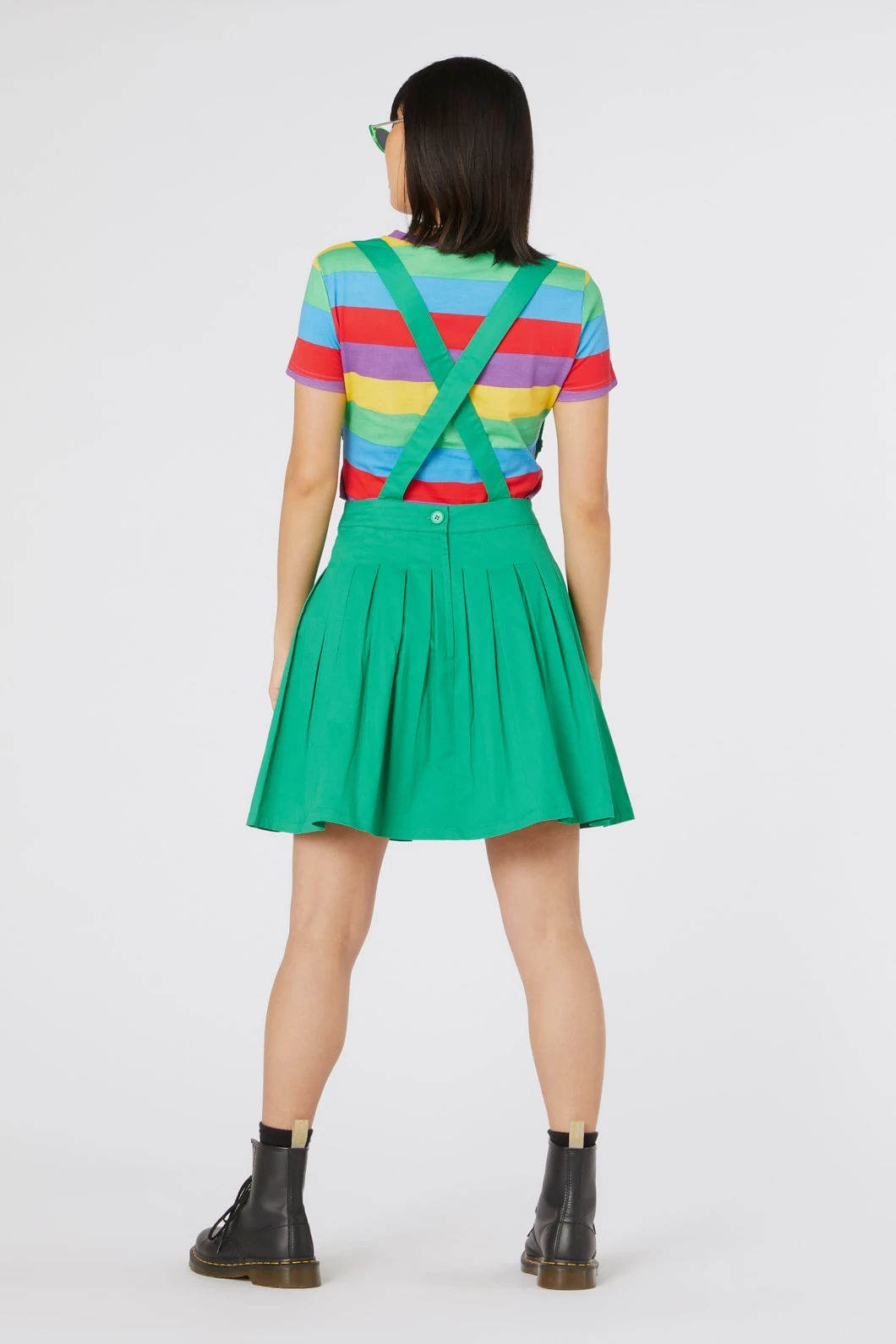 Green Time Out Pleated Twill Pinafore - Dangerfield 11 Green Time Out Pleated Twill Pinafore - Dangerfield - Image 9
