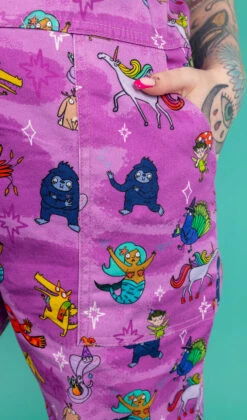 Happiness Enchanters Word Spells Stretch Twill Dungarees - Run & Fly 9 Happiness Enchanters Word Spells Stretch Twill Dungarees - Run & Fly -HELL BUNNY SHOP enchanted 3