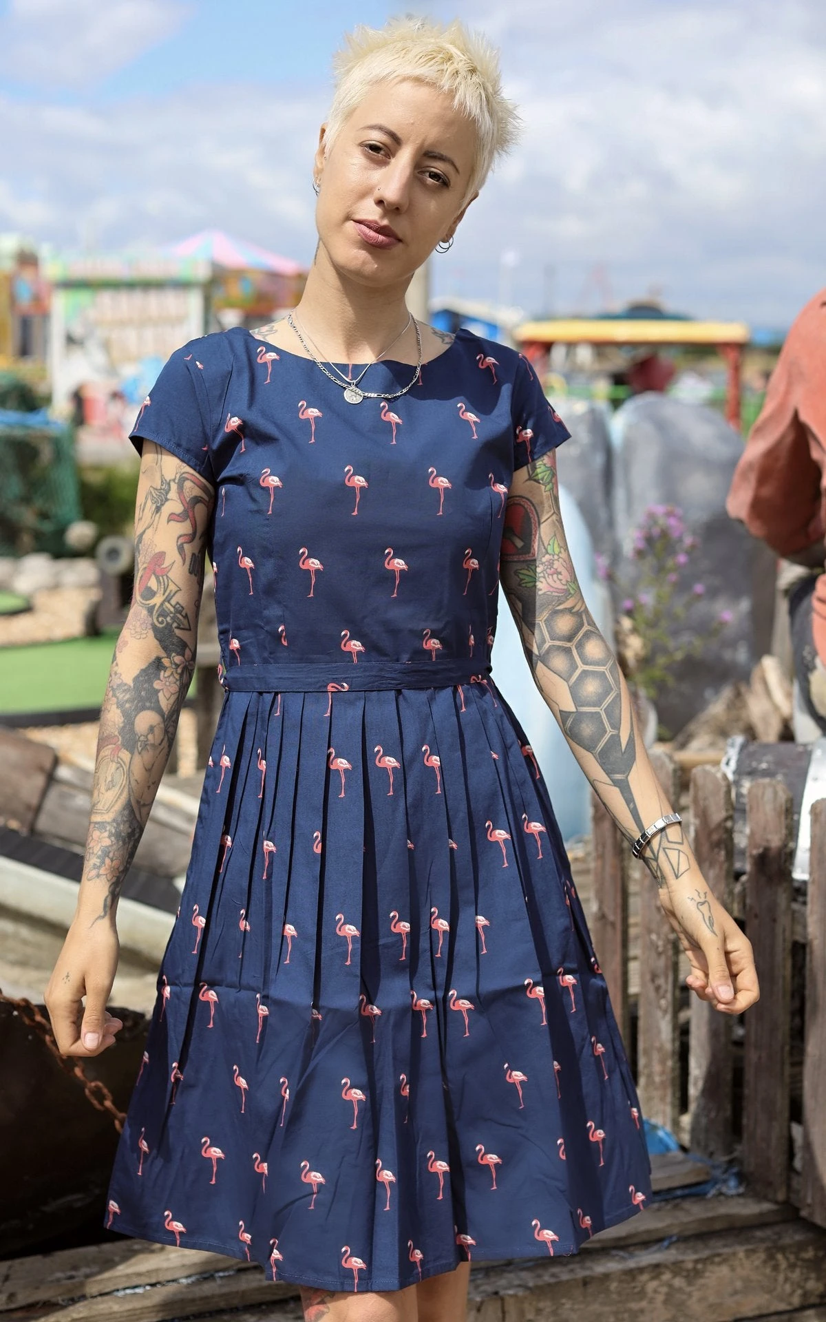 Flamingo Tea Party Dress - Run & Fly 3 Flamingo Tea Party Dress - Run & Fly