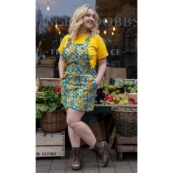 70's Retro Floral Print Pinafore - Run & Fly