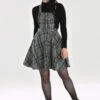 Islay Grey Tartan Pinafore - Hell Bunny -HELL BUNNY SHOP hlb40066 islay pinafore dress grey 02 1 5 1