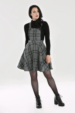 Islay Grey Tartan Pinafore - Hell Bunny