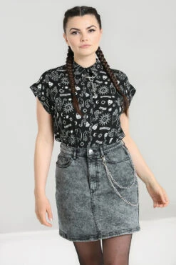 Grey Finn Mini Skirt - Hell Bunny