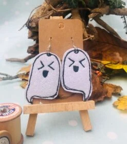 Cheeky Ghost Glitter Earrings - Bumblebee Design Treasures (Last Available)