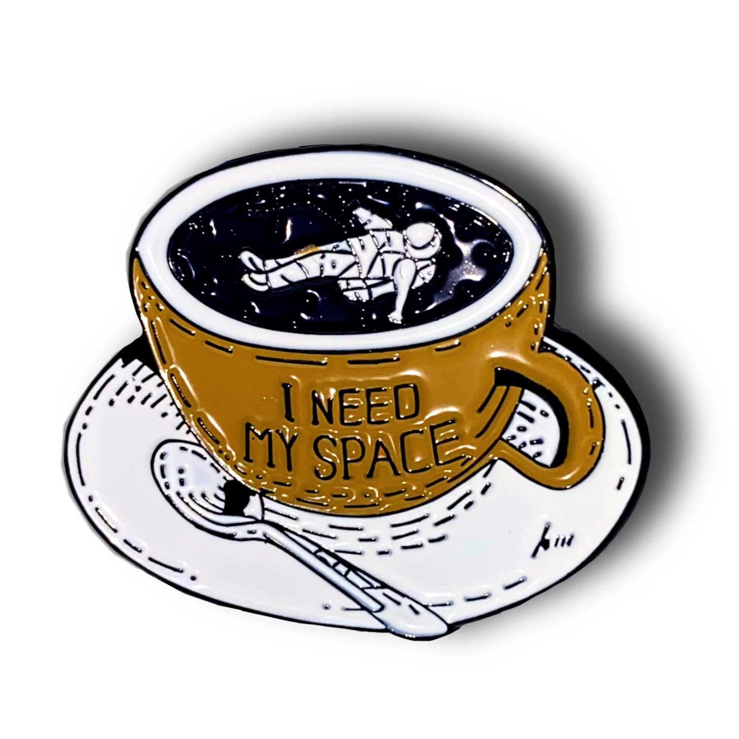 I Need Space Coffee Enamel Pin Badge 3 I Need Space Coffee Enamel Pin Badge
