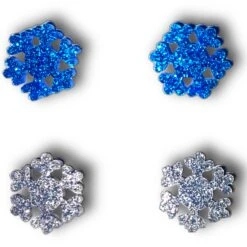 Glitter Snowflake Stud Earrings