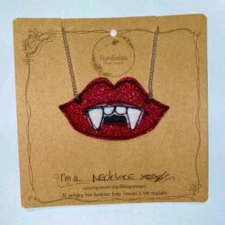 Vampire Fangs Glitter Necklace - Bumblebee Design Treasures