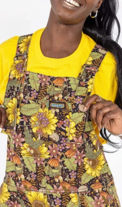 Midnight Blues Sunflower Stretch Twill Dungarees - Run & Fly -HELL BUNNY SHOP midnightblues4