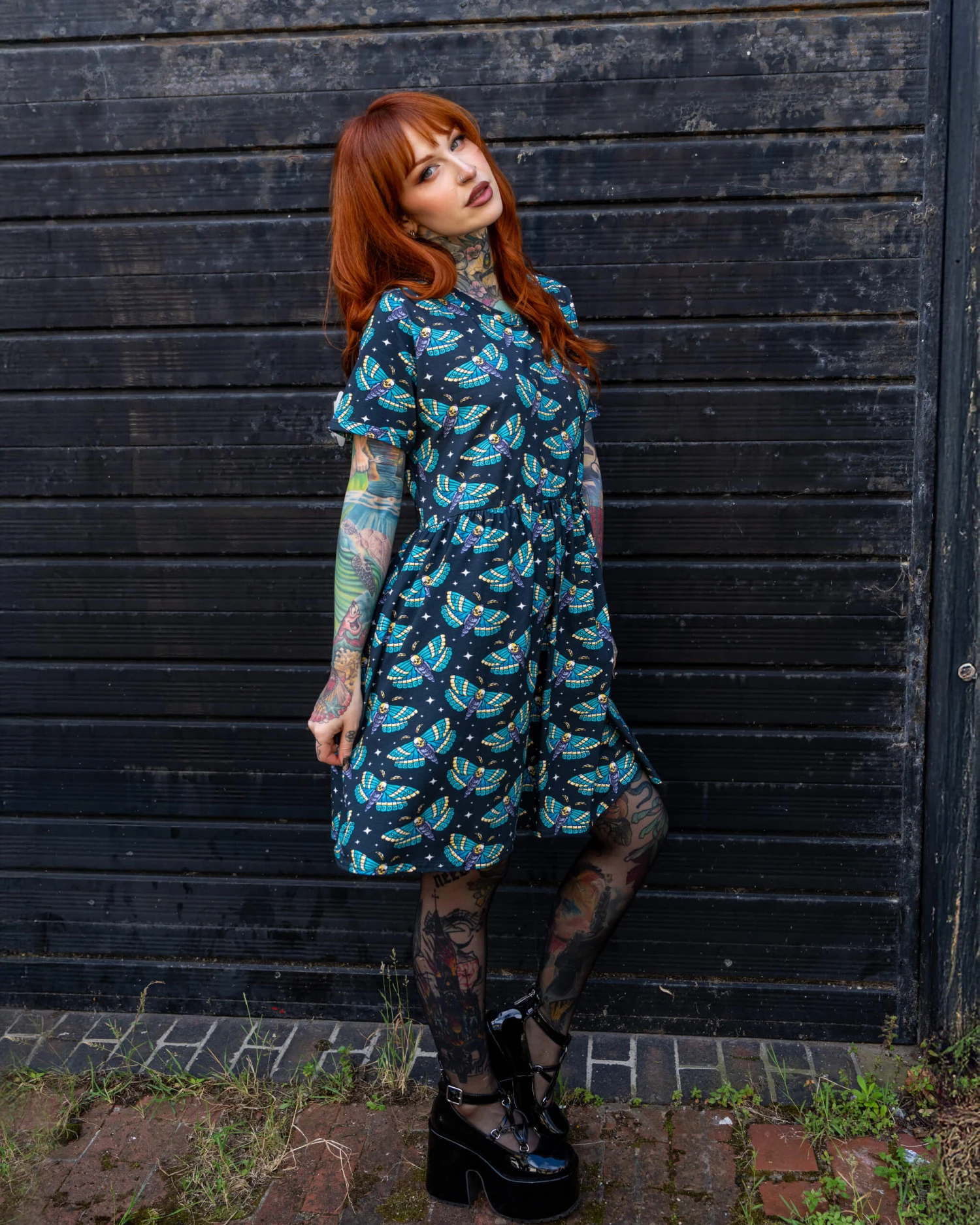 Death Head Moth Oversized Smock Dress - Run & Fly 8 Death Head Moth Oversized Smock Dress - Run & Fly - Image 6